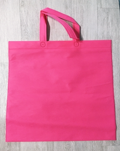부직포 손잡이 가방 쇼핑백(핑크)70g 심플한 루프 끈 손잡이 고급 가방2가지 사이즈50매 단위