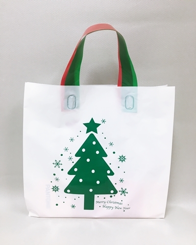 크리스마스 비닐쇼핑백 포장용 끈 손잡이 봉투루프백 (트리/루돌프)2가지 사이즈[50장 단위]